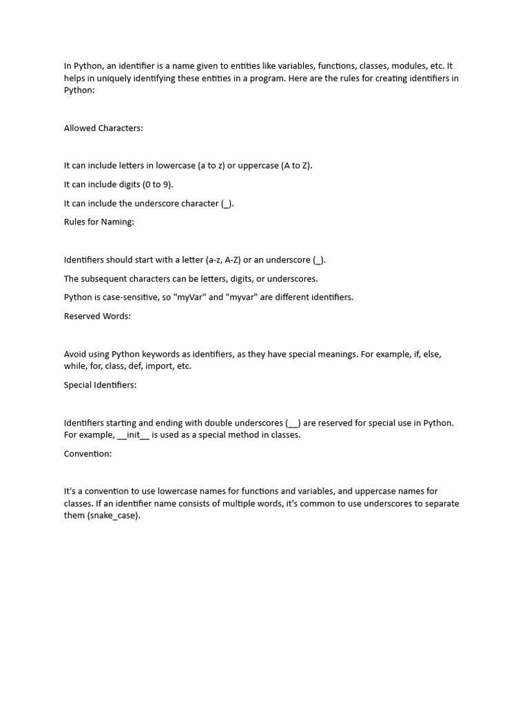 Python_Identifiers | PDF