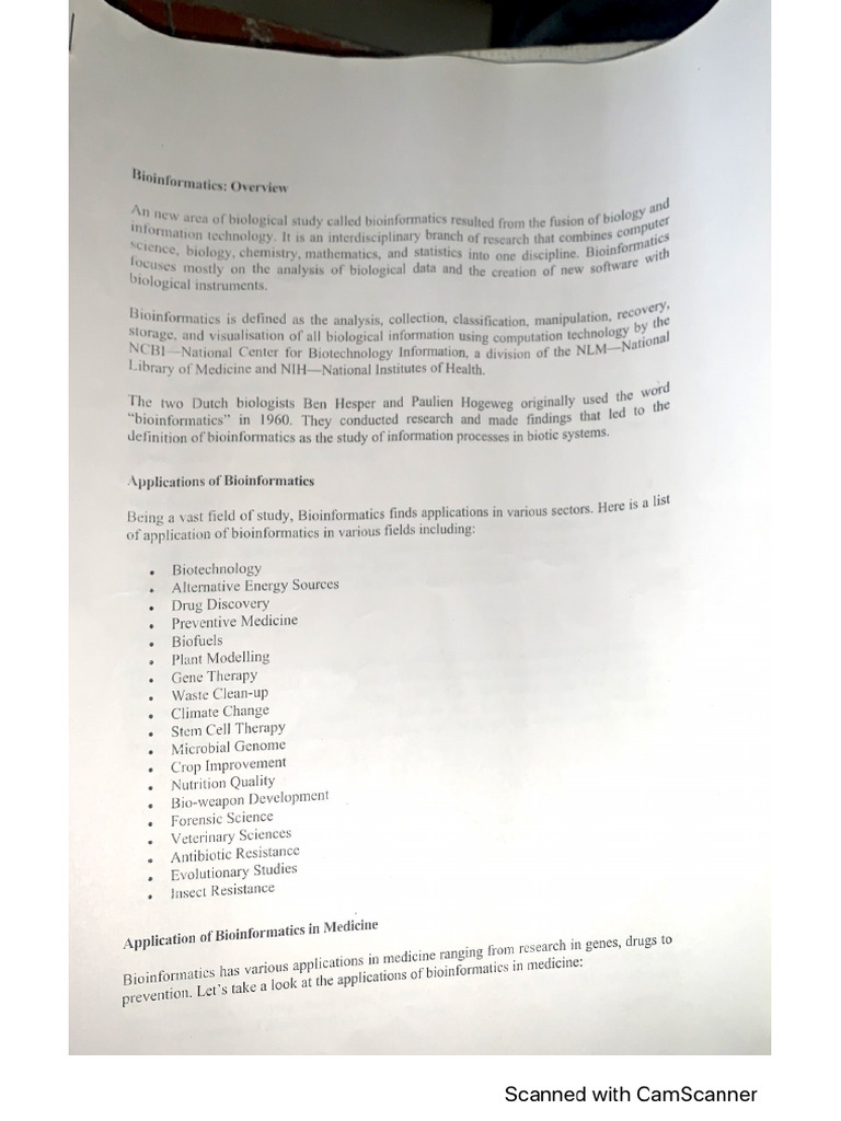 Unit - 3 Bioinformatics Notes pdf1 | PDF
