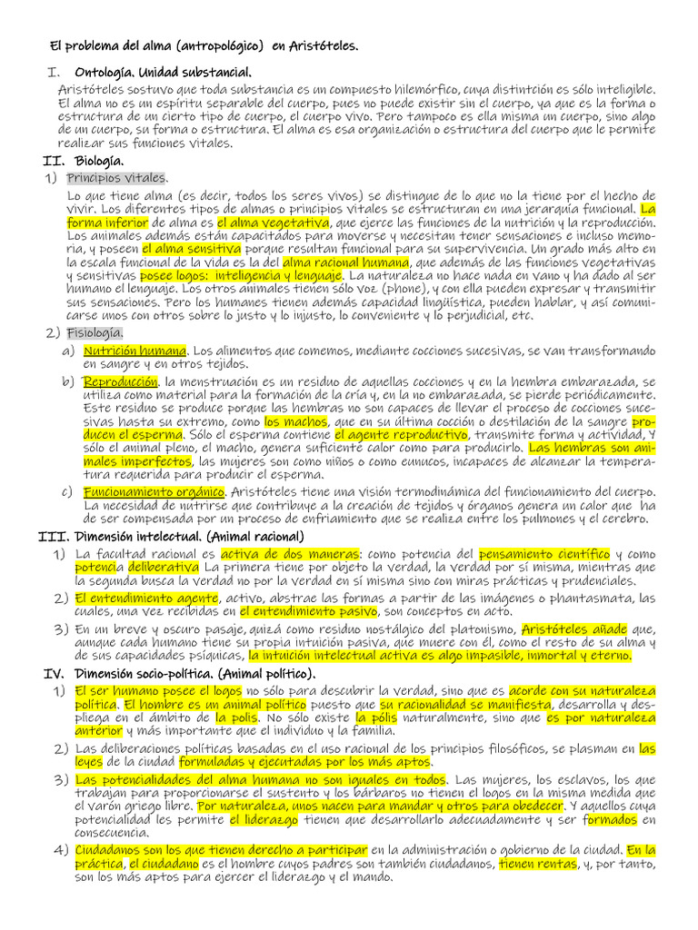 Significado del alma en Aristóteles | PDF | Alma | Aristóteles