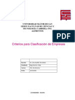 Criterios para Clasificación de Empresas