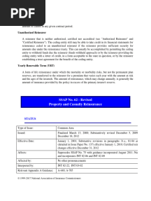 SSAP 62 - Reinsurance