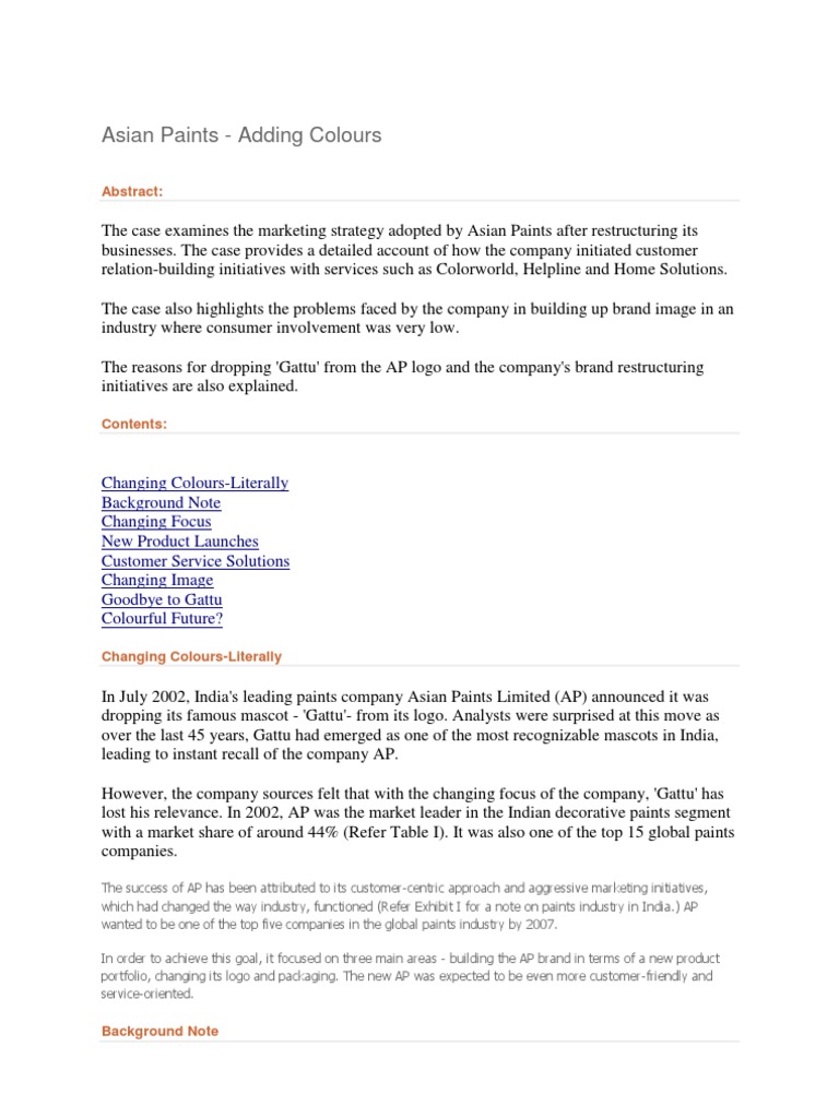 Asian Paints | PDF | Brand | Supply Chain Management