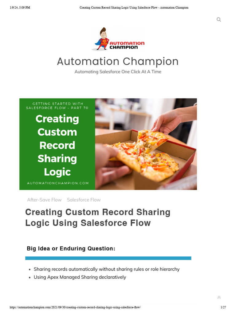 Salesforce Flow: Custom Record Sharing | PDF | Audit | Automation