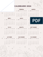 Documento A4 Calendario Anual 2024 Elegante Beige