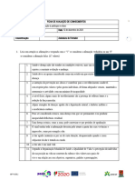 Ficha de Avaliação de Conhecimentos - Técnico de Geriatria