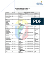 2023 Registration Schedule