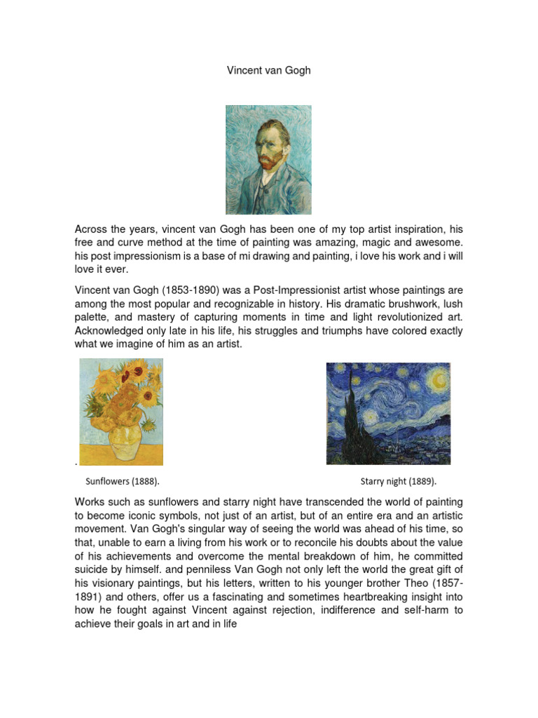 Vincent van Gogh: Post-Impressionist Master | PDF