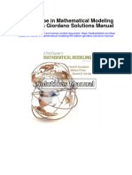 Instant Download First Course in Mathematical Modeling 5th Edition Giordano Solutions Manual PDF Full Chapter