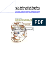 Instant download First Course in Mathematical Modeling 5th Edition Giordano Solutions Manual pdf full chapter