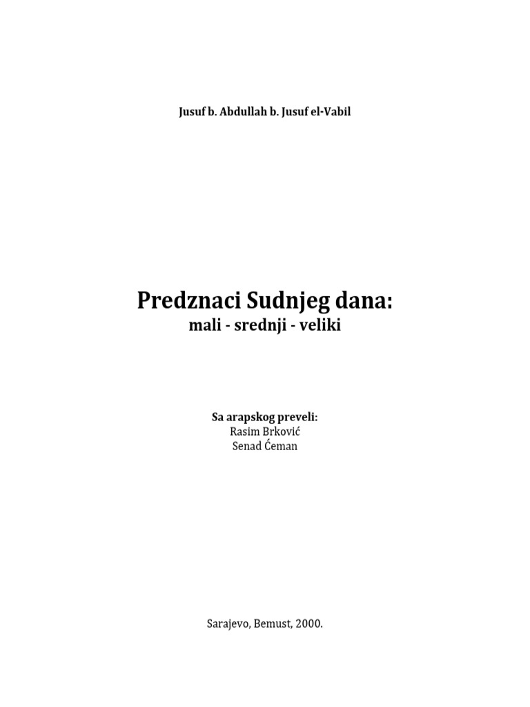 Predznaci Sudnjeg Dana Mali Srednji Veliki Novo Izdanje | PDF