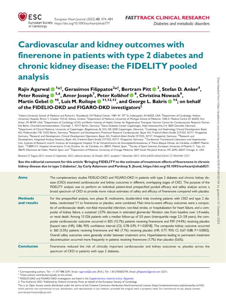 Finerenone's Impact on CKD in Diabetes | PDF | Chronic Kidney Disease ...