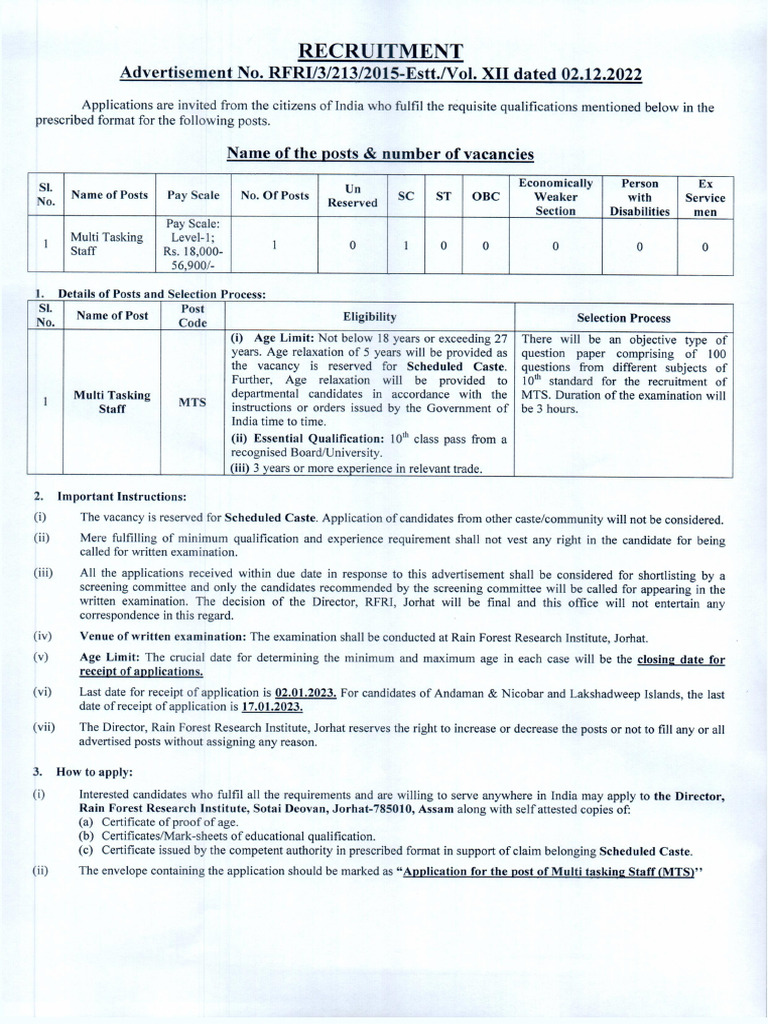 Vacancy 144 | PDF
