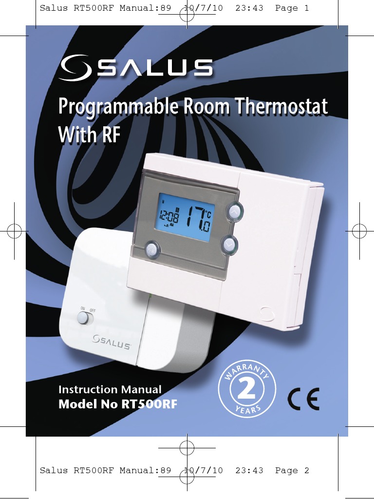 Salus RT500RF Manual | PDF | Thermostat | Electrical Wiring