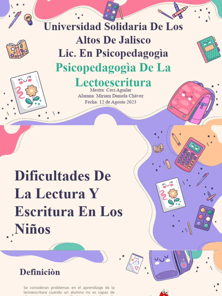 Dificultades de La Lectura Y Escritura en Los Niños | PDF | Comprensión ...