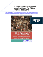 Instant Download Learning A Behavioral Cognitive and Evolutionary Synthesis 1st Edition Frieman Test Bank PDF Full Chapter