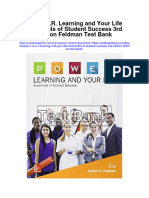 Instant Download P o W e R Learning and Your Life Essentials of Student Success 3rd Edition Feldman Test Bank PDF Full Chapter