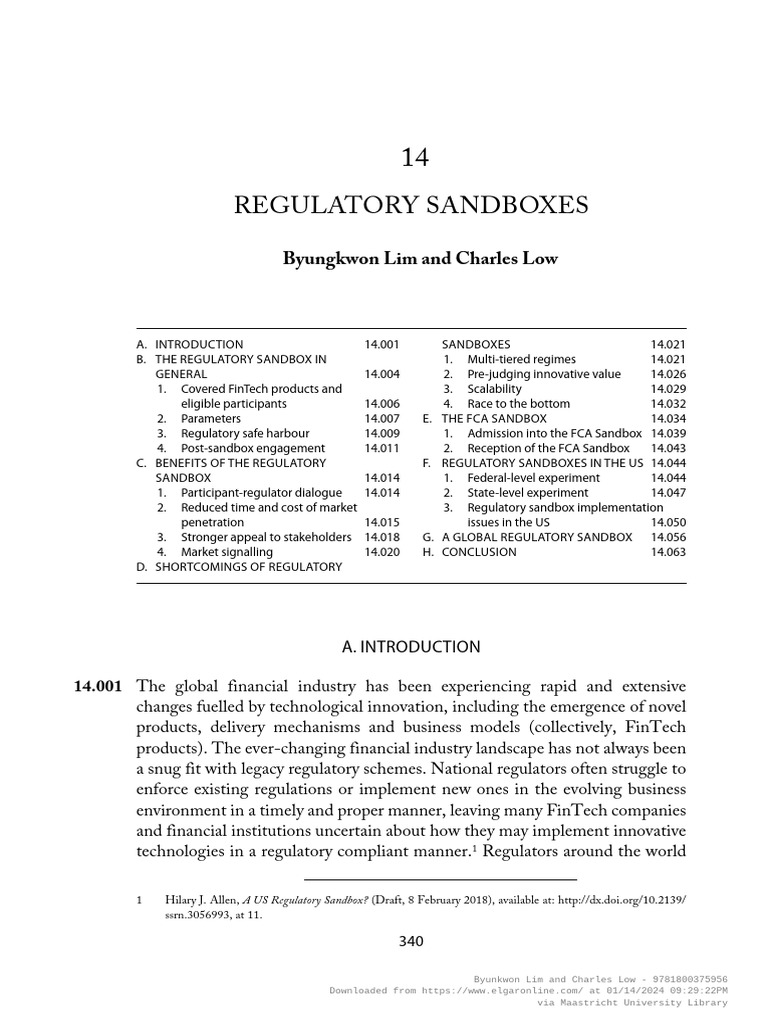 Understanding Regulatory Sandboxes in FinTech | PDF | Regulatory ...