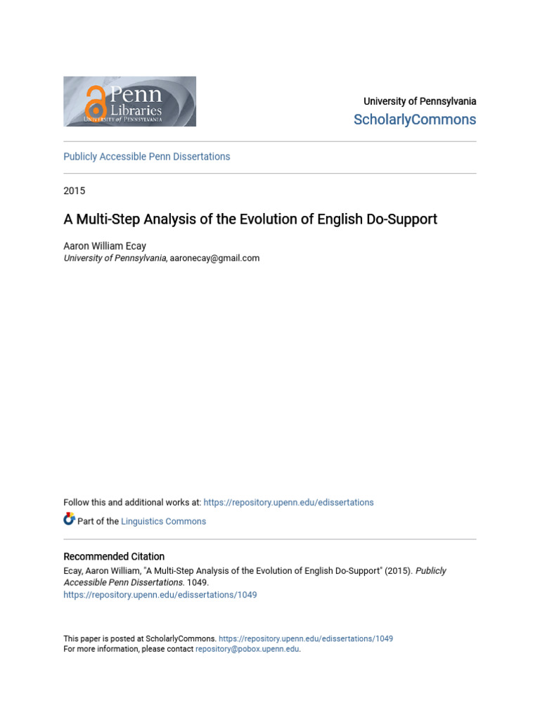 Evolution of English Do-Support Analysis | PDF | Dependent And ...