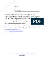 Green Application of Ultrasonic Waves For Extraction of Yellow Colorant From Haar Singhar and Its Colouring Behaviour in Cotton Dyeing