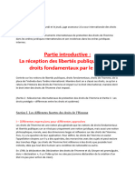 Partie Introductive - La Réception Des Libertés Publiques Et Des Droits Fondamentaux Par Le Droit Interna