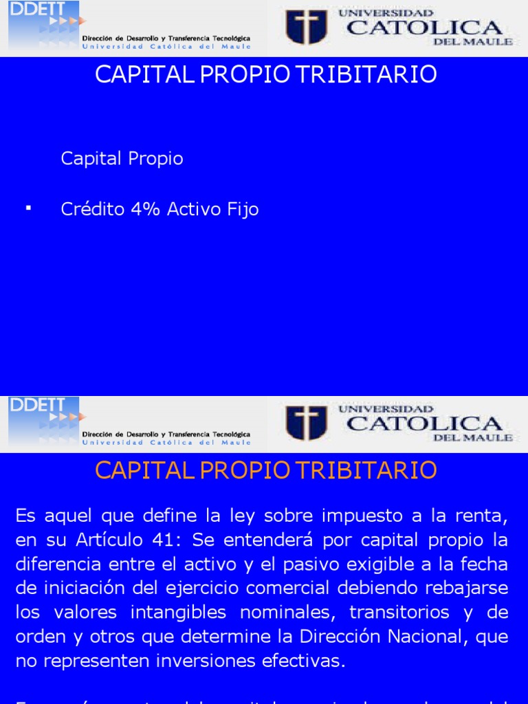 Capital Propio Tributario: Métodos y Cálculo | PDF | Capital (economía ...
