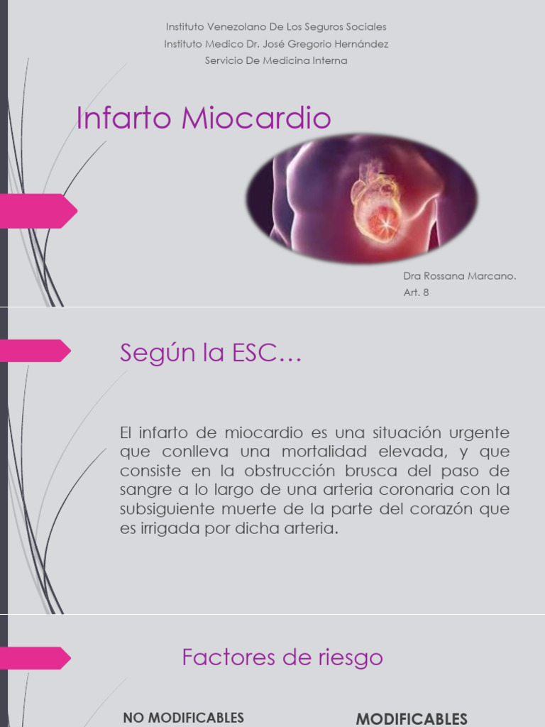 Infarto Miocardio: Causas y Tratamiento | PDF | Infarto de miocardio ...