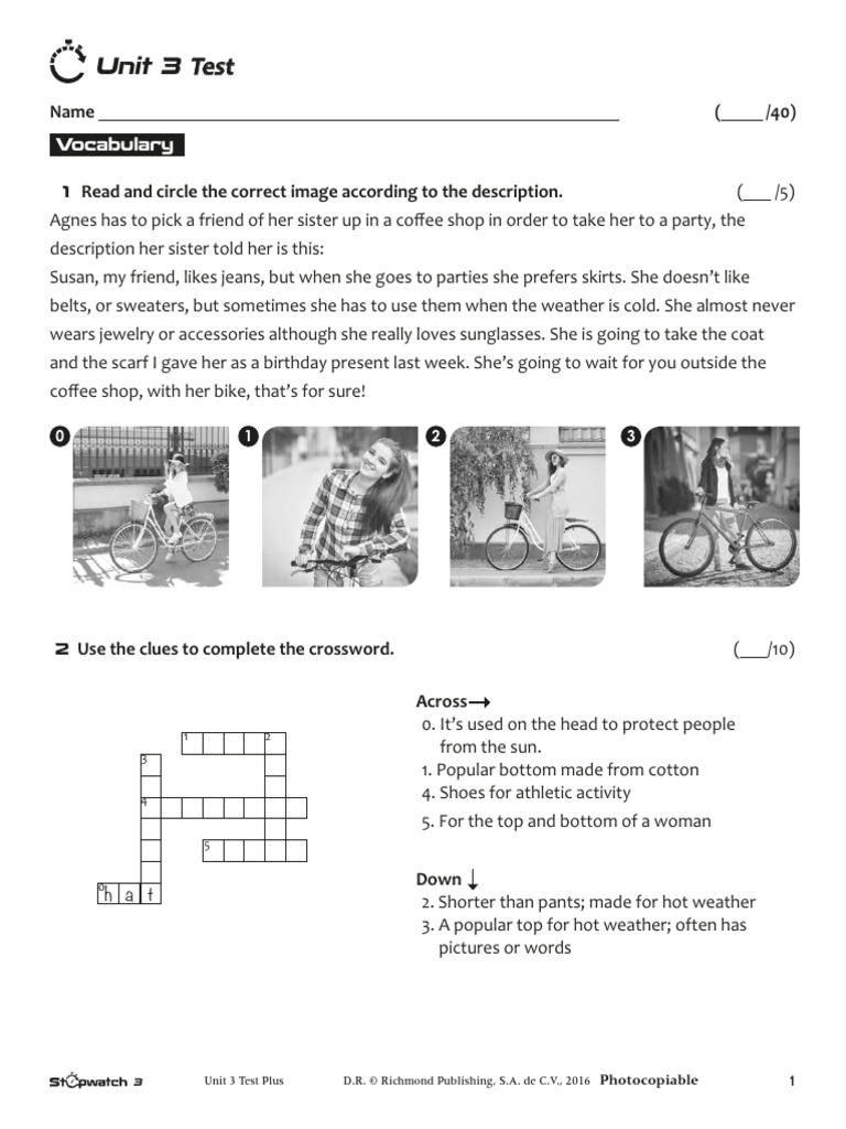 English Test for Students | PDF | Clothing | Fashion