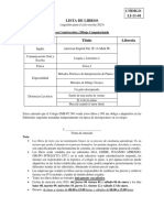 Código LI-11-01 Lista de Libros: Inglés Comunicación Oral y Escrita Física