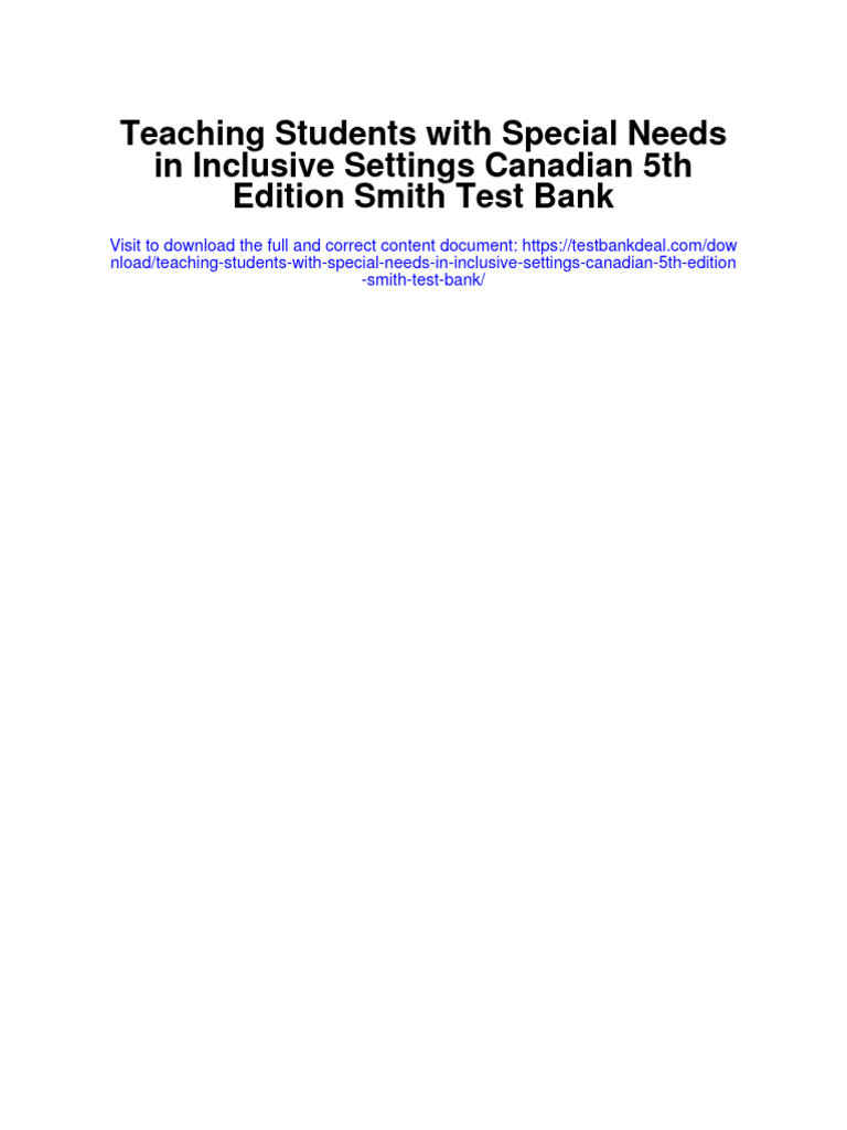 Instant Download Teaching Students With Special Needs in Inclusive ...
