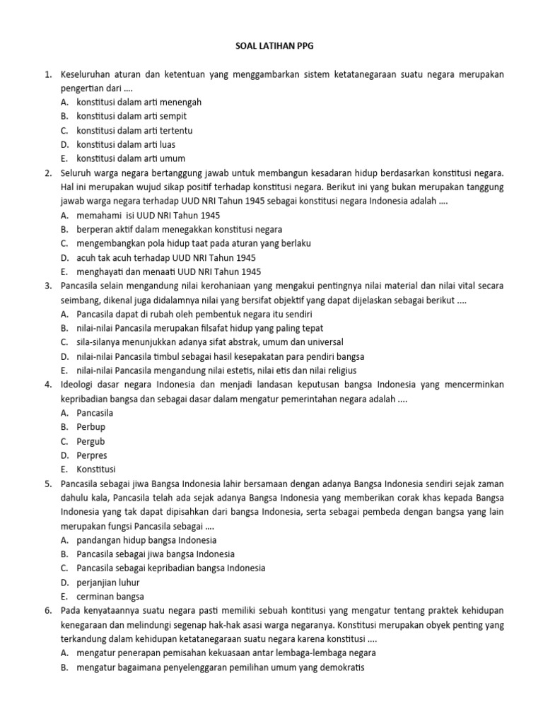 Latihan Soal Ppg 2 Pdf