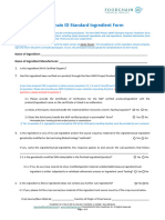 FoodChain ID Standard Ingredient Form