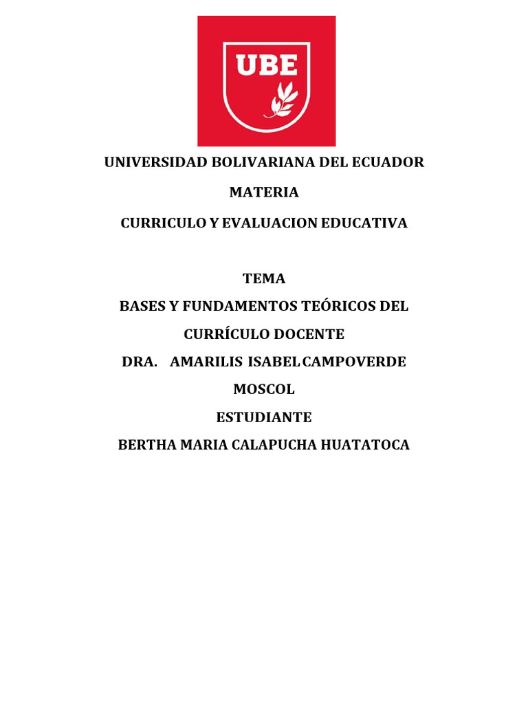 Fundamentos del Currículo Educativo | PDF | Plan de estudios | Aprendizaje