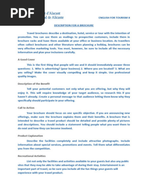 Description for a brochure