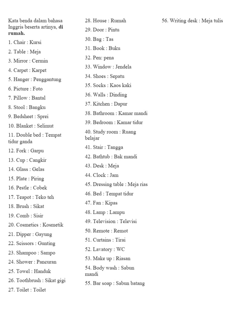 Kata Benda Dalam Bahasa Inggris …