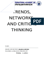 Module in Trends and Networks Week 1 and 2