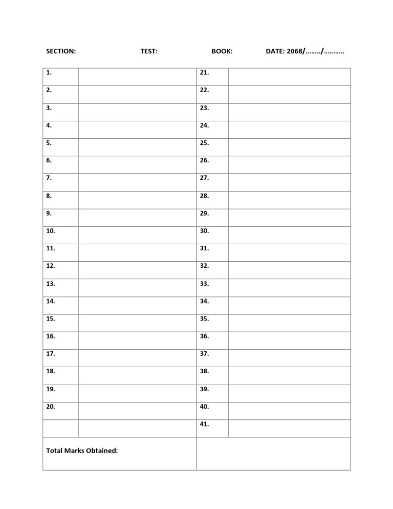 Answer Sheet | PDF