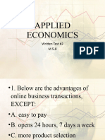 Applied Economics: Written Test #2 M 5-8