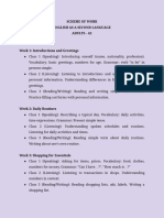 Scheme of Work English As A Second Language Adults A1