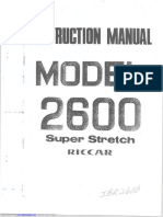 Riccar 2600 Super Stretch Sewing Machine Instruction Manual