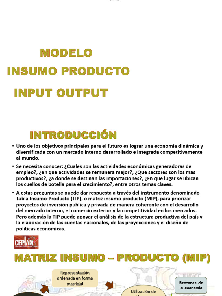 Modelo Insumo Producto-Input Output | PDF | Matriz (Matemáticas ...