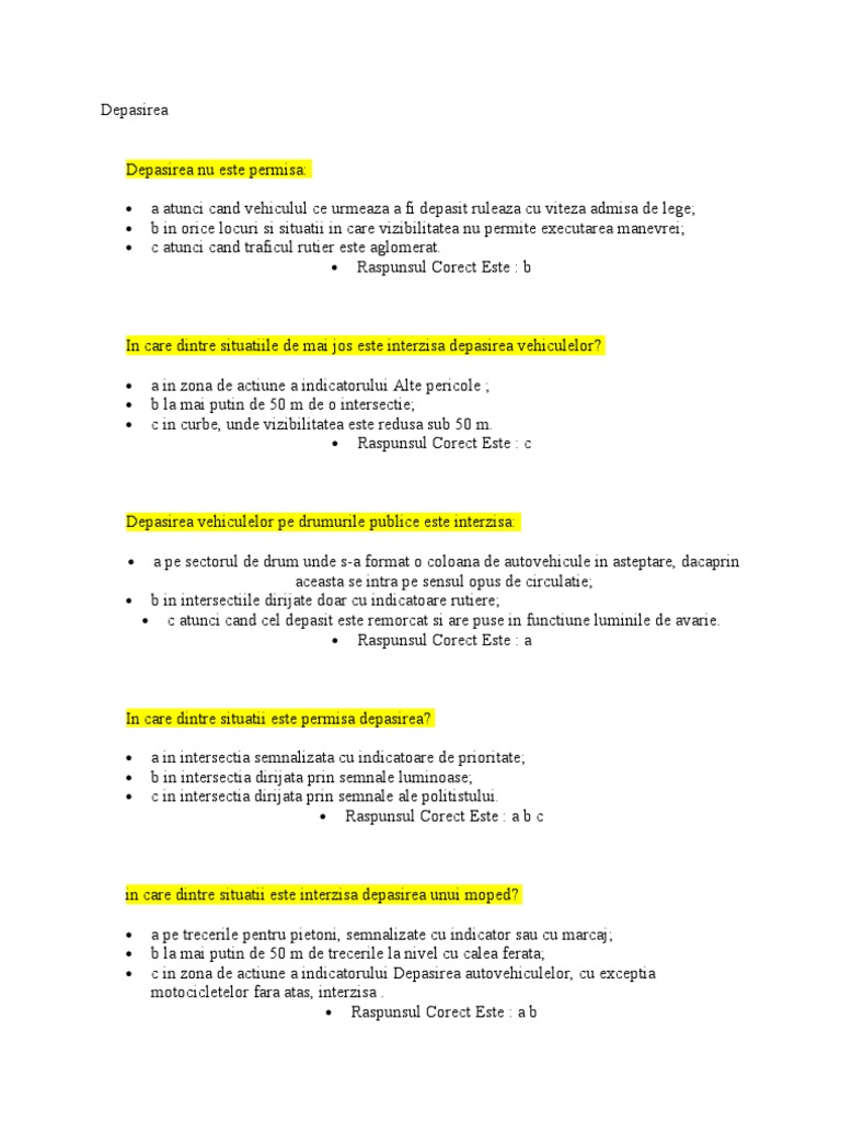 In Care Din Situatii Este Permisa Depasirea Depasirea Este Interzisa In Urmatoarele Situatii