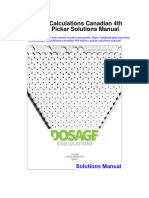Instant Download Dosage Calculations Canadian 4th Edition Pickar Solutions Manual PDF Full Chapter
