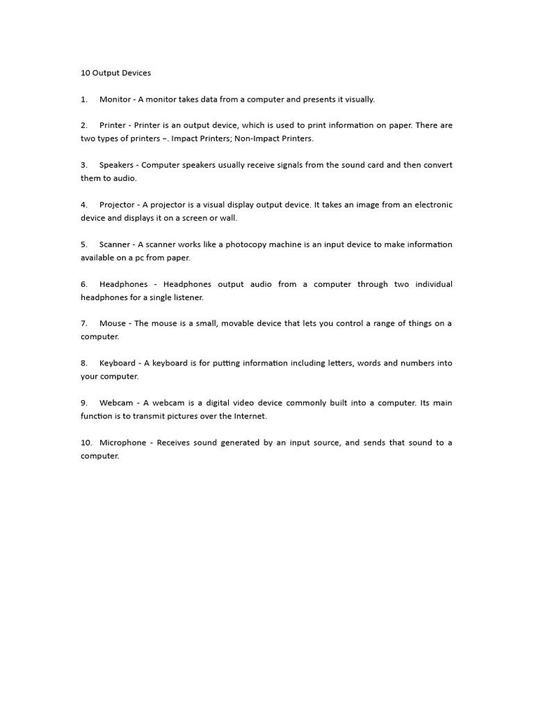 10 Output Devices Pdf