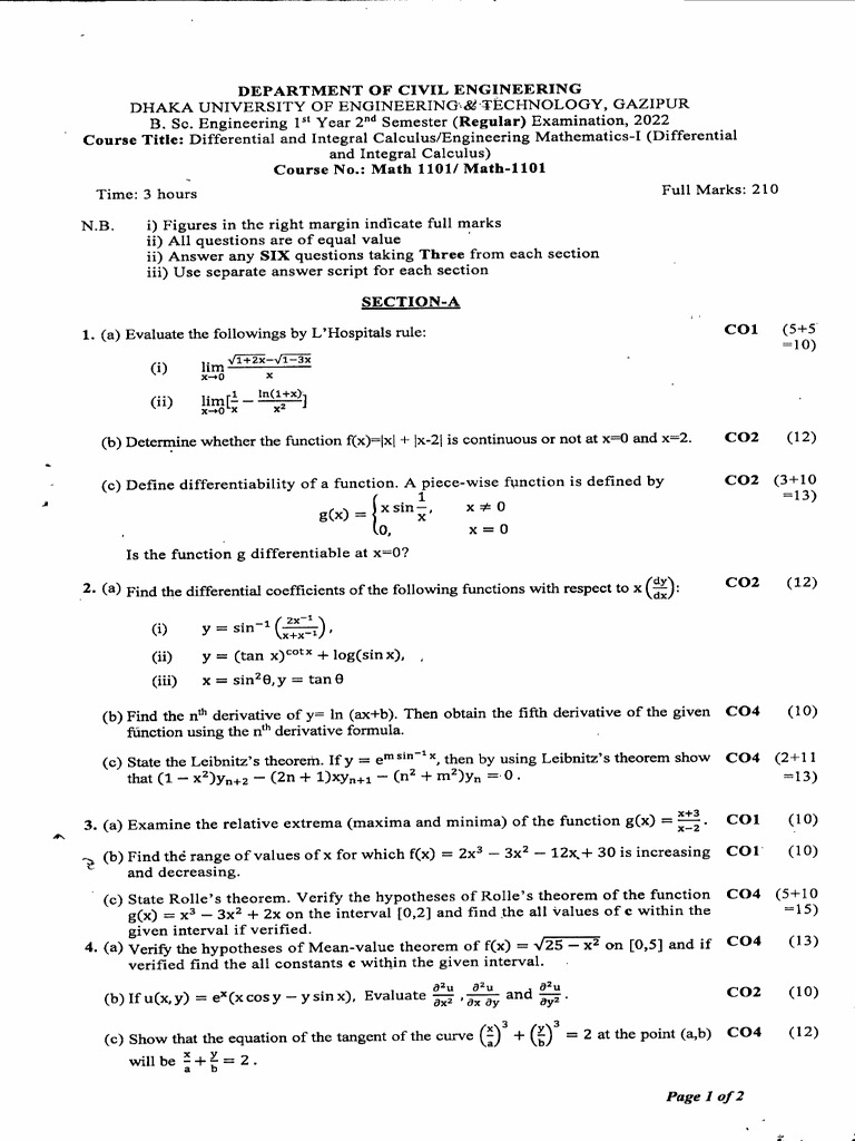 CE Regular.1.2. 2022, Question Paper | PDF