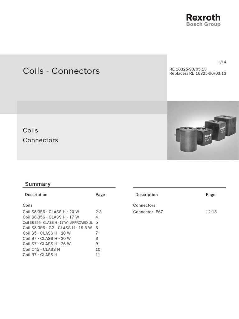 Rexroth Solenoid Coil Specifications | PDF | Inductor | Diode