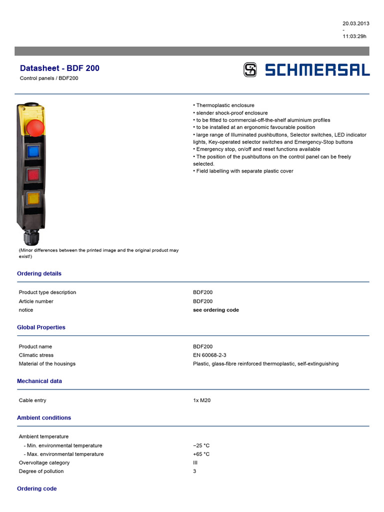 BDF200 Control Panel Overview | PDF | Switch | Tools