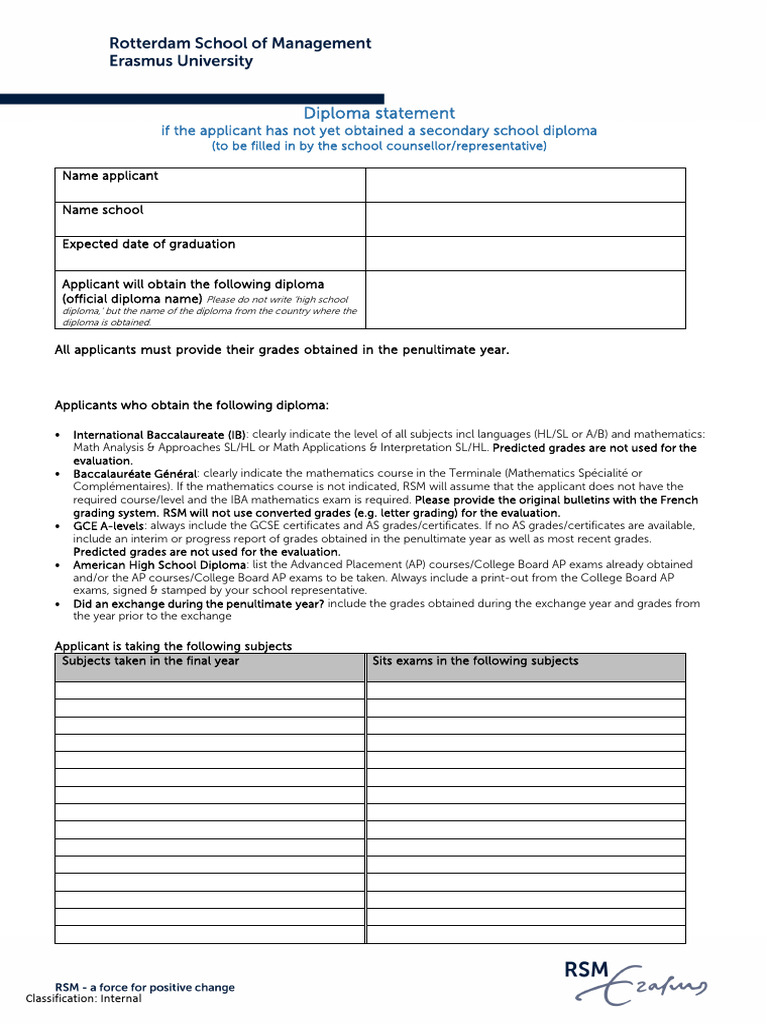 Fillable Pdf Diploma Statement 2023 Non Vwo Pdf High School Diploma