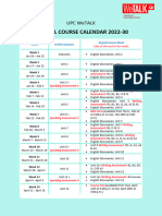 UPC WeTALK General Course Calendar - 2022-30