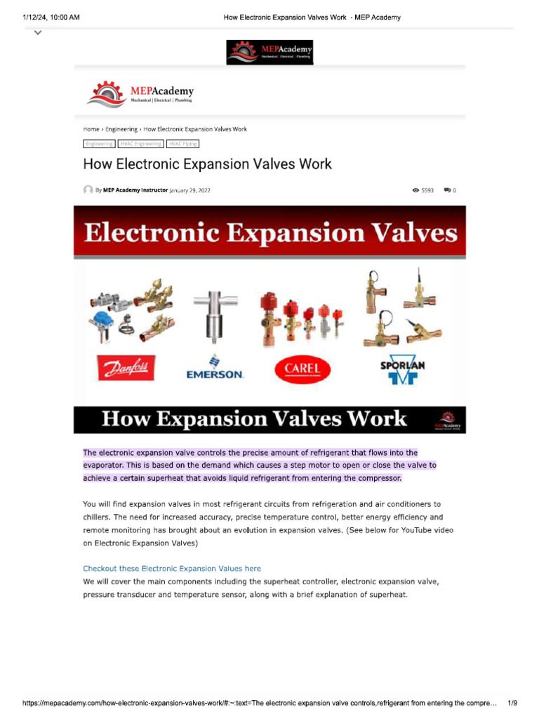 How Electronic Expansion Valves Work en PDF