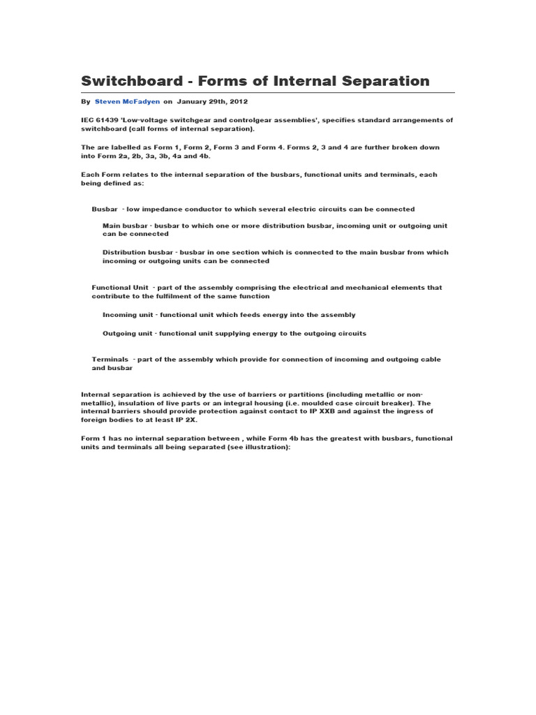 Switchboard Internal Separation Forms | PDF | Building Engineering ...